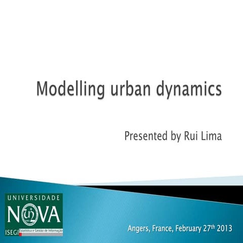 Modelling Urban Dynamics Models Pptx