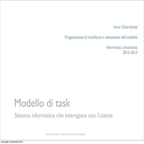 Modello di task - Irene Chiarolanza