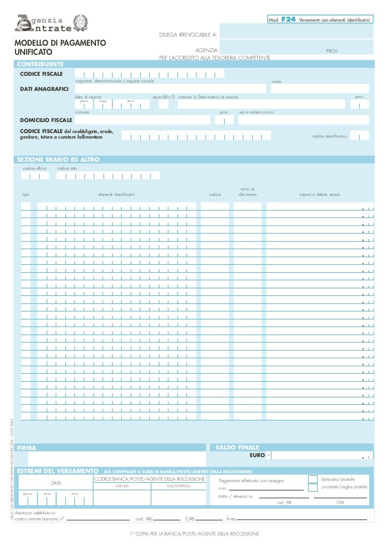 modello f24 versamenti con elementi identificativi scaricare