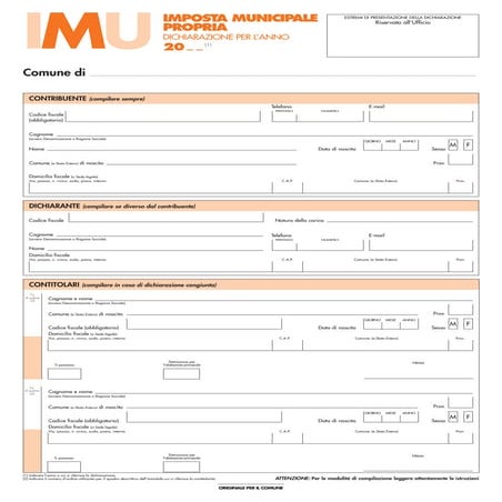 Modello ufficiale dichiarazione IMU