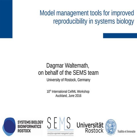 Model management tools for improved reproducibility in systems biology