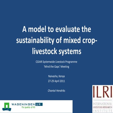 A model to evaluate the sustainability of mixed crop-livestock systems