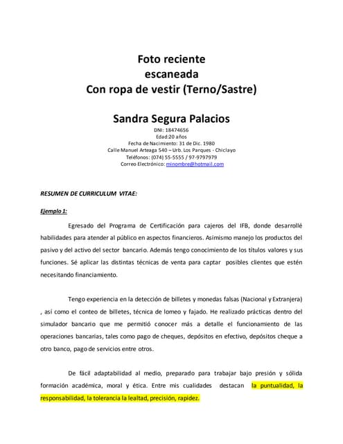 Modelos De Curriculos Actualizados