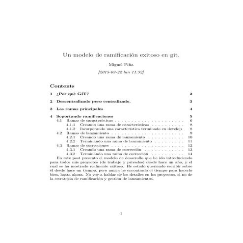 Un modelo exitoso para git