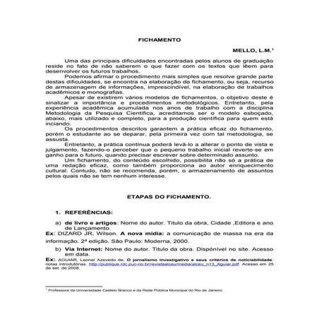 Modelo de-fichamento em word | PDF