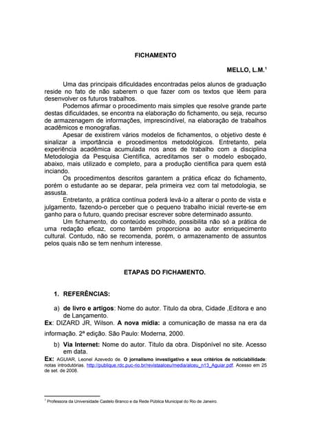 Modelo de-fichamento em word | PDF