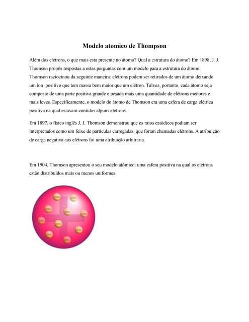 Modelo atomico de thompson
