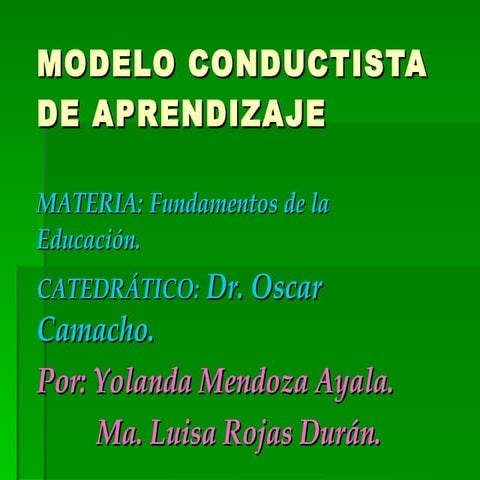 Modelo conductista del aprendizaje (2)