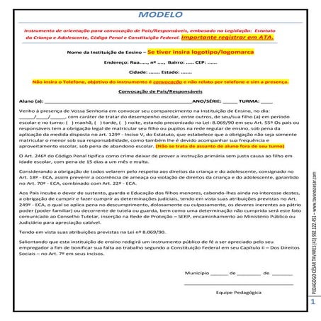 CONVOCAÇÕES DE PAIS/RESPONSÁVEIS