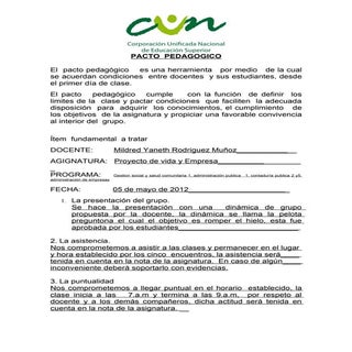 Modelo de acuerdo pedagogico