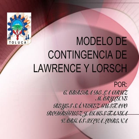 MODELO DE CONTINGENCIA DE LAWRENCE Y LORSCH