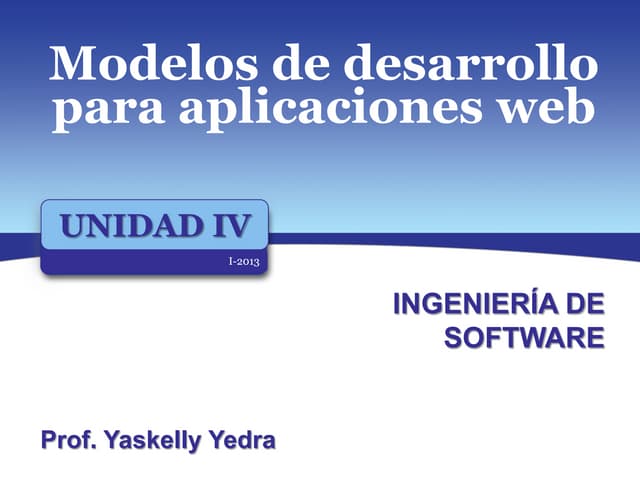 Modelos de desarrollo de aplicaciones web