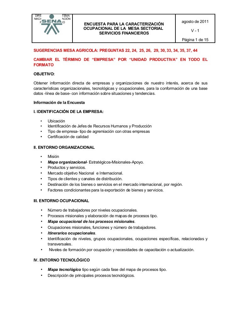 preguntas entrevista del sena modelo de encuesta de caracterizacion agricola preguntas entrevista del sena modelo de encuesta de caracterizacion agricola