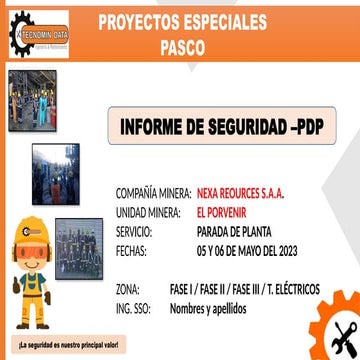 MODELO DE INFORME SSO ACTIVIDAD- PDP-PPT | PPTX