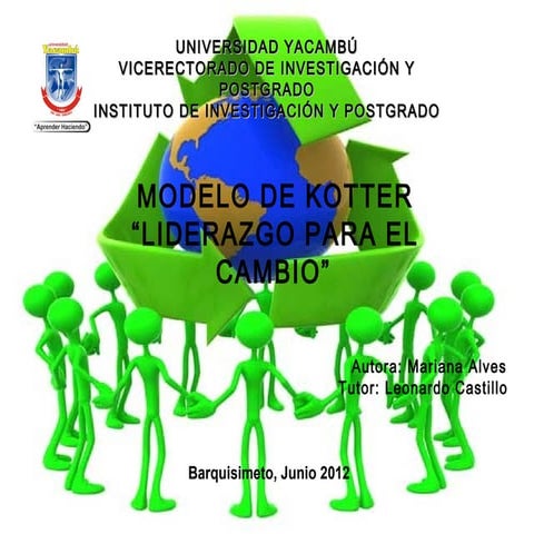 Modelo de kotter y su aplicacion educativa