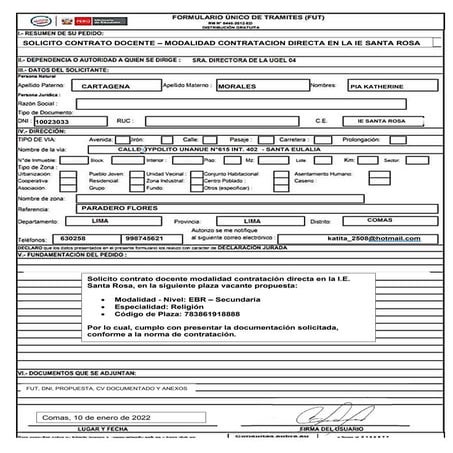 Modelo y Llenado Correcto de todos los Anexos de Contratación Docente 2022 