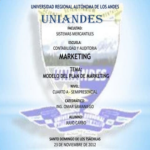 Modelo del plan de marketing