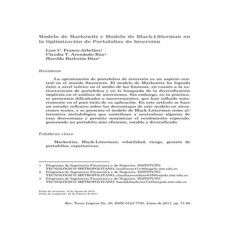 Modelo de markowitz_y_modelo_de_black-litterman_en | PDF