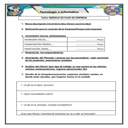 Modelo de plan de empresa