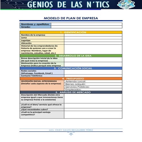 Modelo de plan de empresa