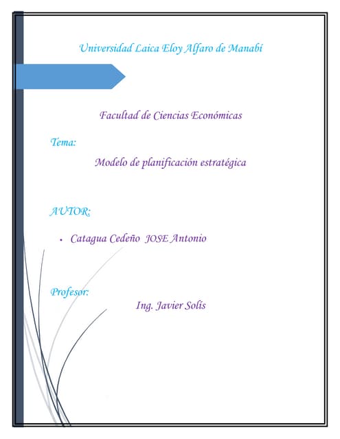 Modelo de planificacion estrategica