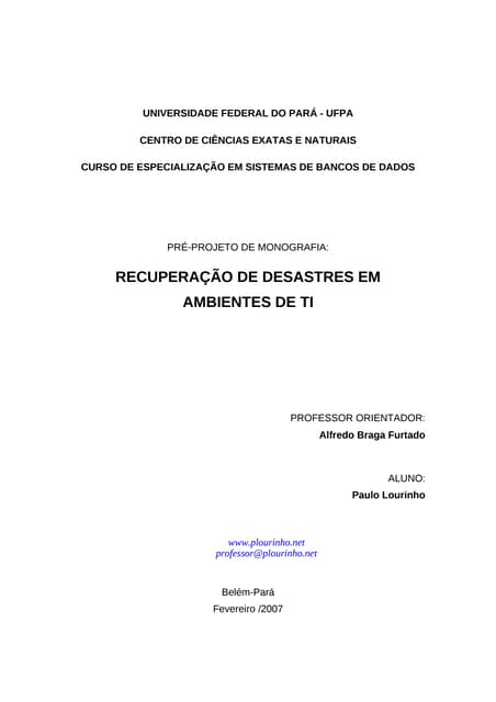 Modelo de pre projeto de monografia