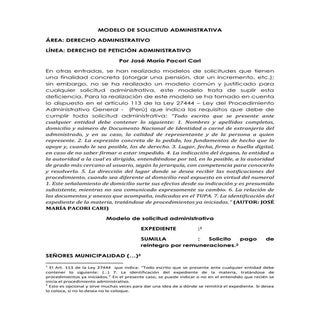 Modelo de solicitud administrativa