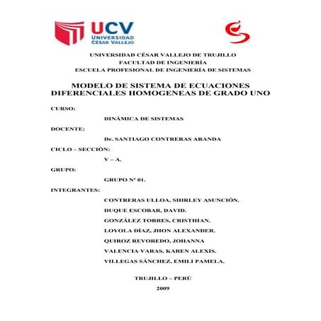 Modelo dinámico de ecuaciones diferenciales