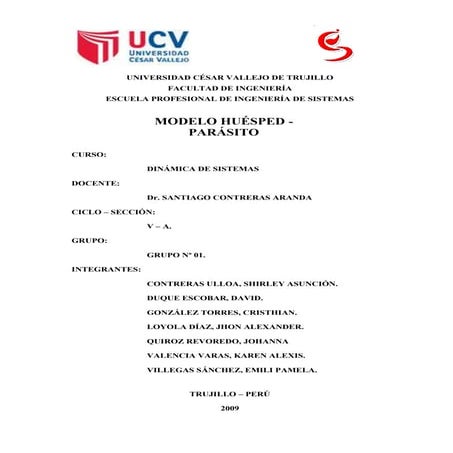 Modelo dinámico huesped parasito