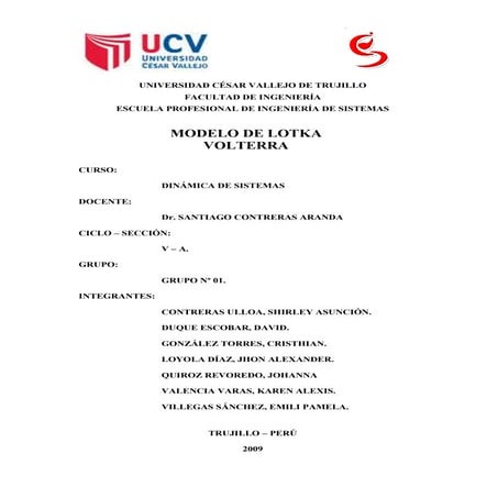 Modelo dinámico volterra