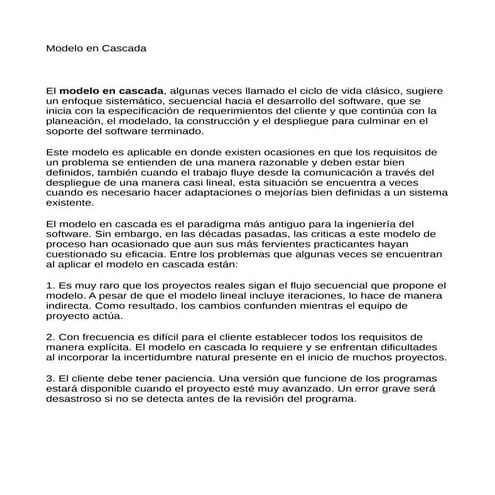 Modelo en cascada