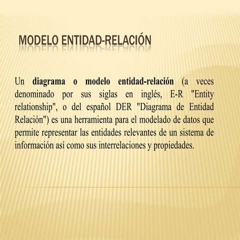 Modelo entidad relación presentacion