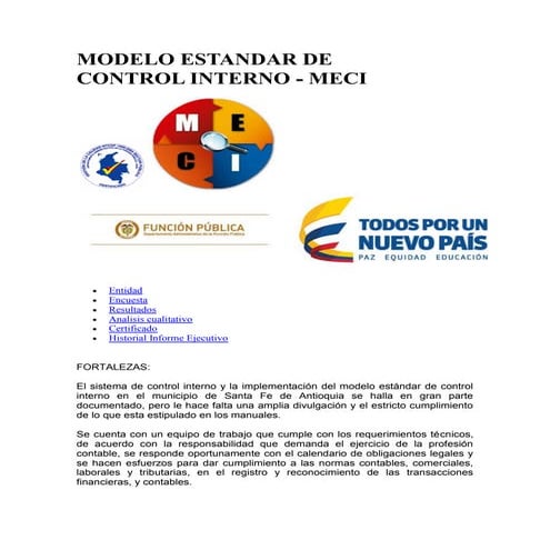 Informe pormenorizado del estado de control interno | DOCX