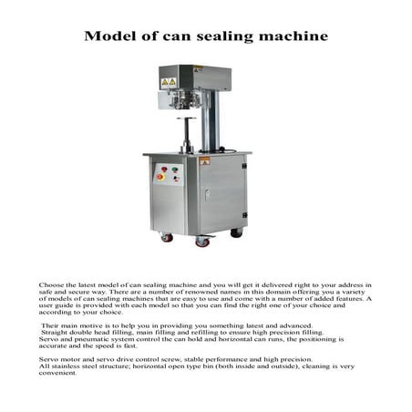 Model of can sealing machine | PDF