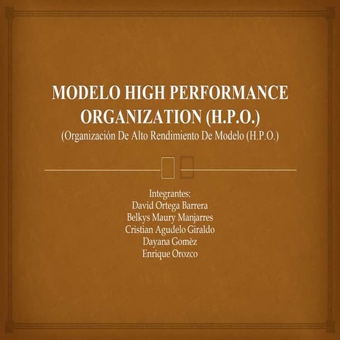 Modelo high performance organization | PPTX