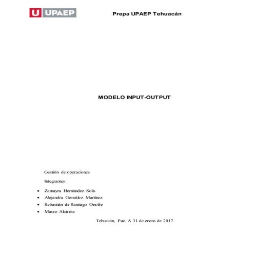 Modelo input output | DOCX