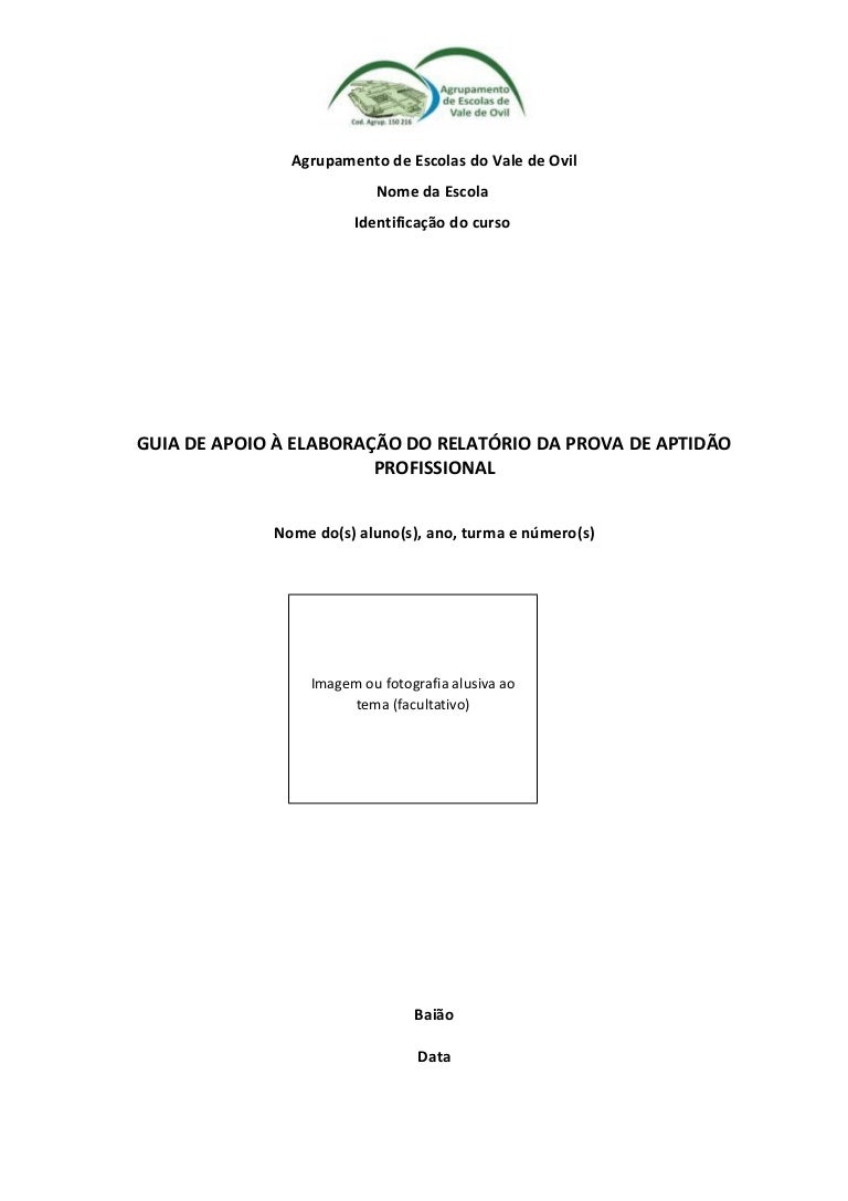 Modelo De Relatorio Da Prova De Aptidao Profissional
