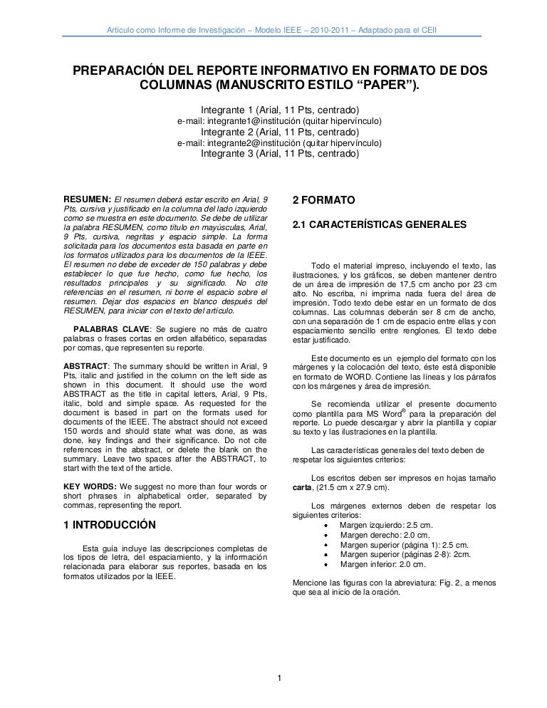 formato de informe academico