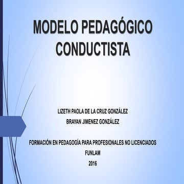 Modelo pedagógico conductista