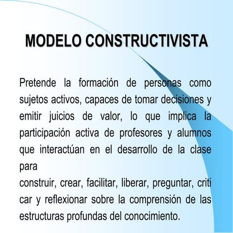 Modelo pedagógico constructivista