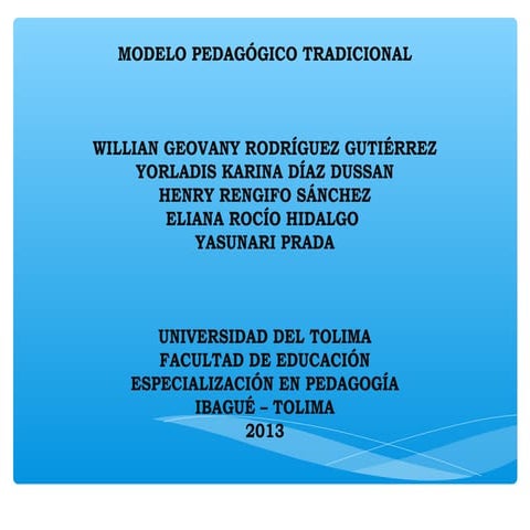 Modelo pedagógico tradicional