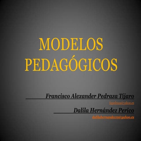Modelos pedagógicos: cognitivo social_ modelos p.