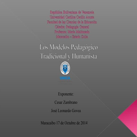 Modelo pedagogico tradicional y humanista