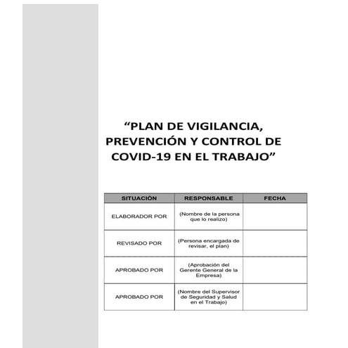 Modelo plan de vigilancia, prevencion y control de covid 19 -comercial ...