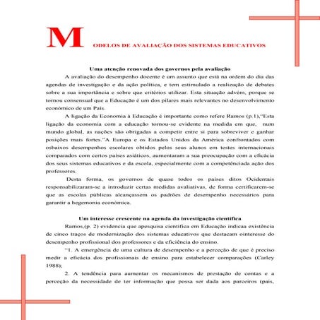 Modelos de avaliação dos sistemas educativos