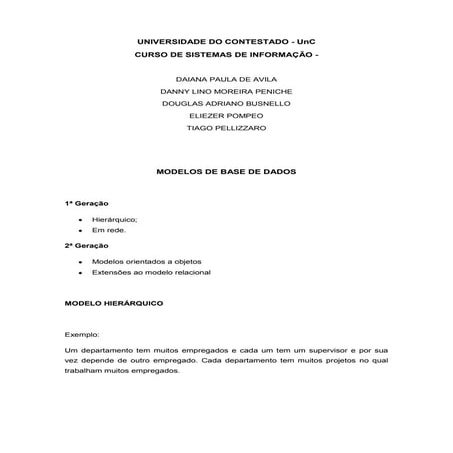 Modelos de base de dados