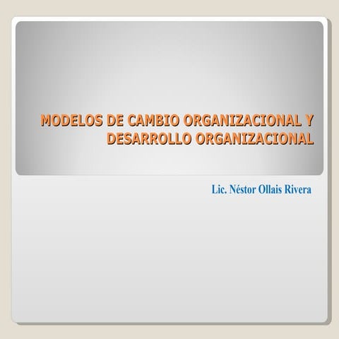 Modelos de cambio organizacional y desarrollo organizacional | PPT