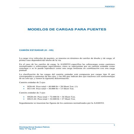 Modelos de cargas para puentes