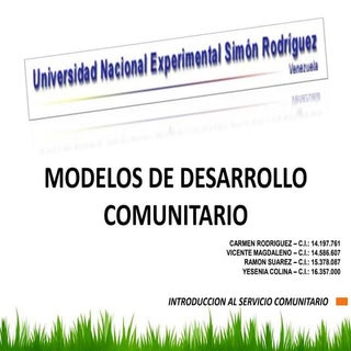 Modelos de desarrollo comunitario e...