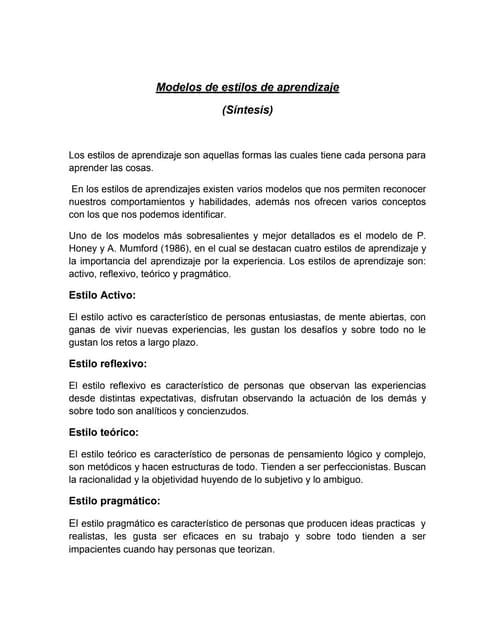 Estilos de aprendizaje: Modelo VAK | PPT